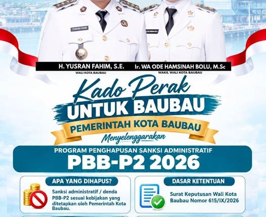 Kado Perak Untuk Baubau, Pemkot Bebaskan Denda PBB-P2 1994–2026